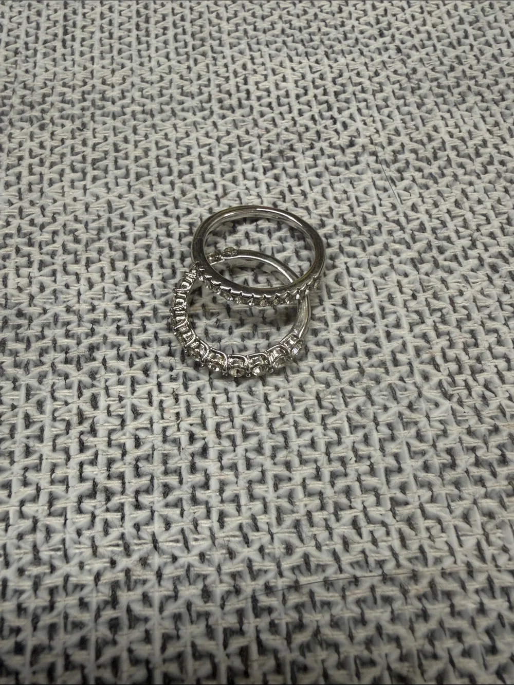 Silver Crystal Stackable Women's Ring Set. Size 5. Never worn.